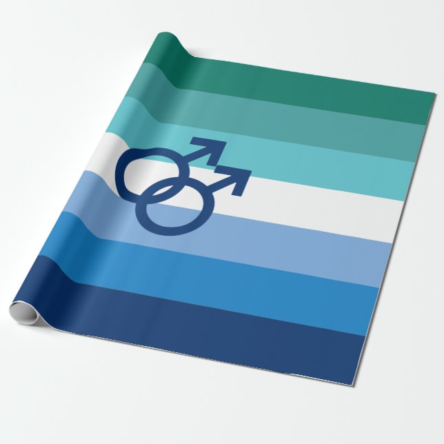 Papier Cadeau Drapeau MLM Gay Male Pride (Déroulé)