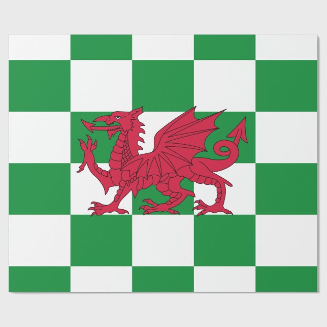 Papier Cadeau Drapeau mystique de dragon celtique rouge du Pays  (Plat)