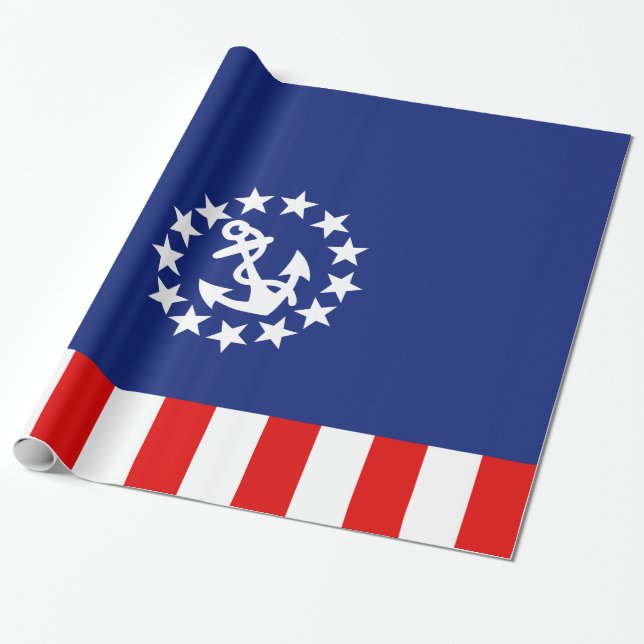 Papier Cadeau Drapeau nautical américain du yacht (Déroulé)