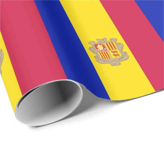 Papier Cadeau Drapeau patriotique d'Andorre (Coin rond)