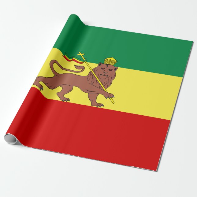 Papier Cadeau Drapeau rastafarien (Rastafarianisme) (Rasta) (Déroulé)