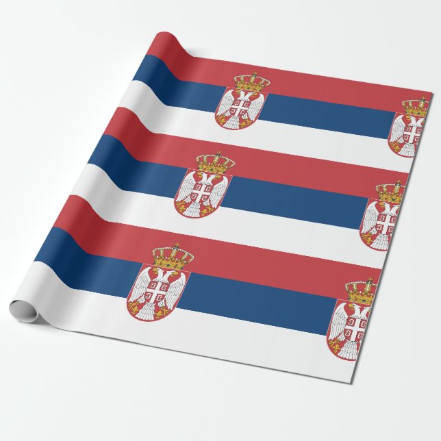 Papier Cadeau Drapeau Serbie (Déroulé)