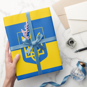 Papier Cadeau drapeau ukrainien & Ukraine Tryzub, anniversaire /