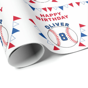 Papier Cadeau Drapeaux de Fanions de Balle de Baseball Enfants A