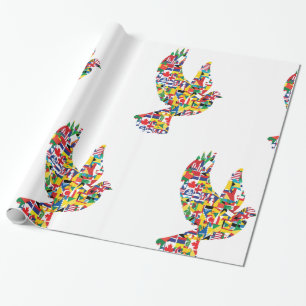 Papier Cadeau Drapeaux du monde de Peace Dove