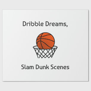 Papier Cadeau Dribble Dreams, Slam Dunk Scènes Basketball