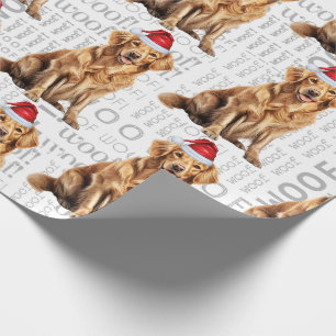 Papier Cadeau Drôle Amateur de Chien Golden Retriever dans un ch