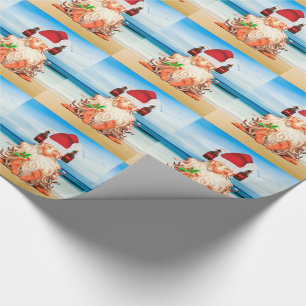 Papier Cadeau Drôle bière Boire Gnome de Noël sur la plage