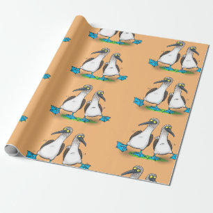 Papier Cadeau Drôle bleu pieds croisés dessin de dessins animés