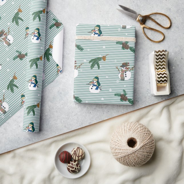 Papier Cadeau Drôle bonhomme de neige (Artisanat)