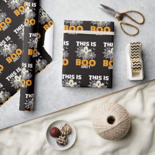 Papier Cadeau Drôle Boo Sheet Ghost Halloween Wrapper Paper