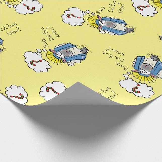 Papier Cadeau Drôle Christian Noël mignon Mouton Dessin (Coin)