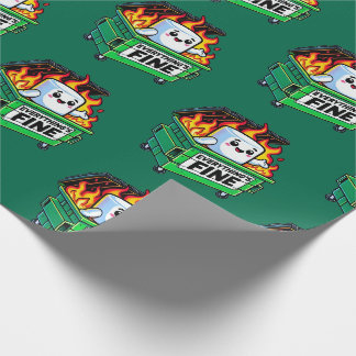 Papier Cadeau drôle de benne feu tout fin marshmallow
