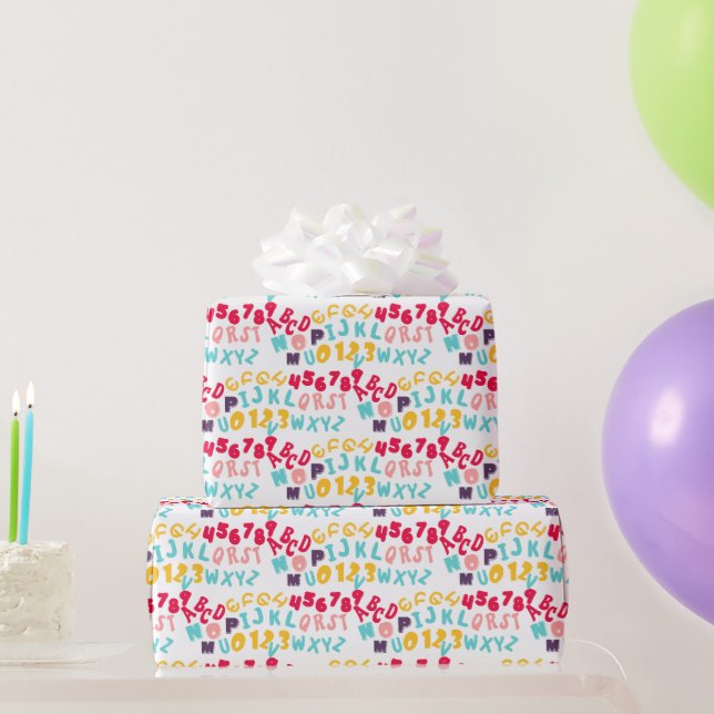 Papier Cadeau Drôle de couleur bande dessinée Alphabet (Cadeaux de fête)
