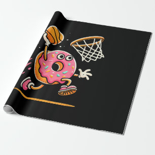 Papier Cadeau Drôle Donut Dunking Basketball Food Champ Sports D