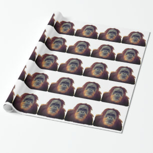 Papier Cadeau Drôle du singe de Gorilla Chimp