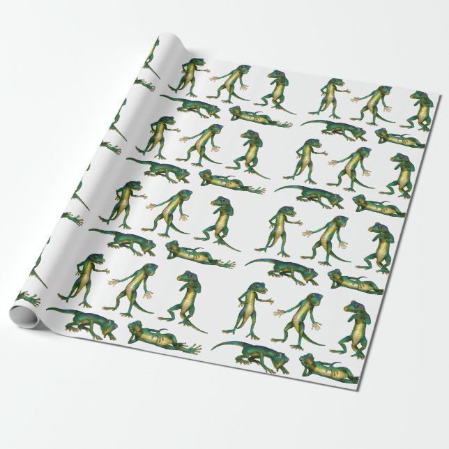 Papier Cadeau Drôle Gecko Cadeau Envelopper N'Importe Quelle Occ (Déroulé)