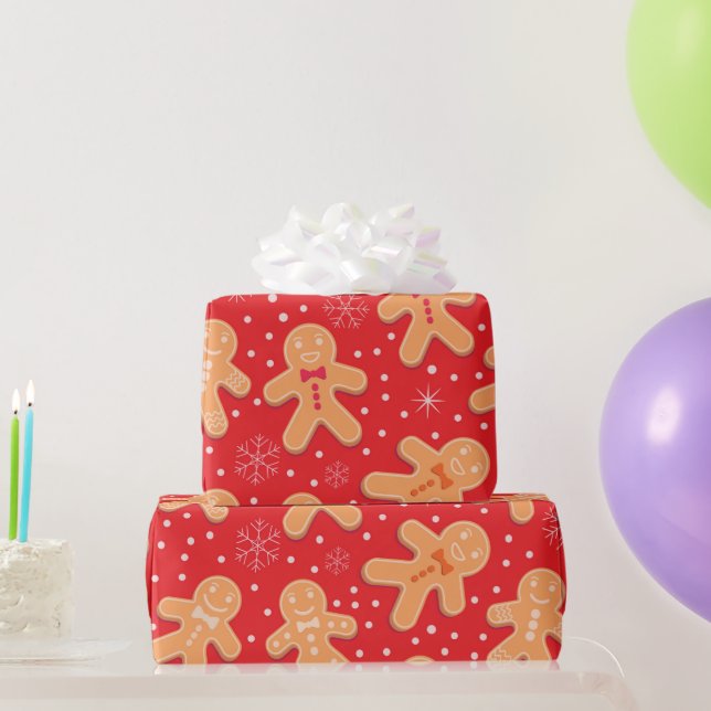 Papier Cadeau Drôle Gingerbread homme cookies motif (Cadeaux de fête)