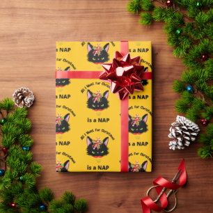 Papier Cadeau Drôle Grumpy Christmas Chat