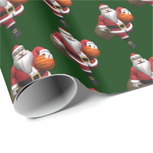 Papier Cadeau Drôle joueur de basketball du Père Noël