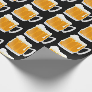 Papier Cadeau Drôle motif de tasse de bière mousseuse