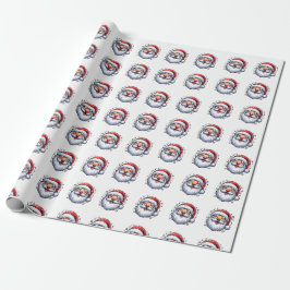 Papier Cadeau Drôle Motif Père Noël