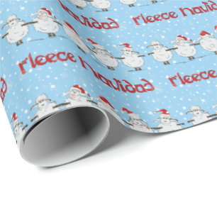 Papier Cadeau Drôle Mouton Fleece Navidad Horizontal Cadeau