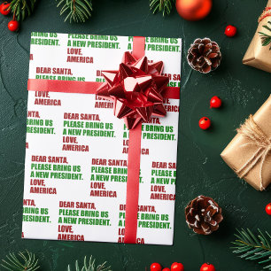 Papier Cadeau Drôle nouveau président politique pour Noël
