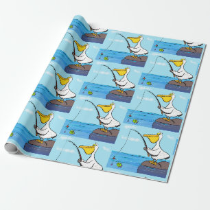 Papier Cadeau Drôle pélican de pêche