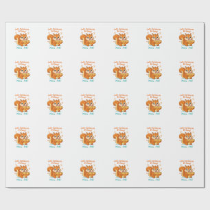 Papier Cadeau Drôle Pi Day Animal avec tarte – Cadeau pour amate
