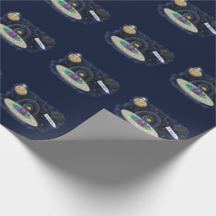Papier Cadeau Drôle poisson OVNI vaisseau spatial dessin de dess