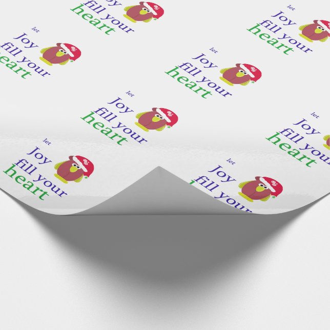 Papier Cadeau Drôle poulet avec le réveil cardiaque dire (Coin)
