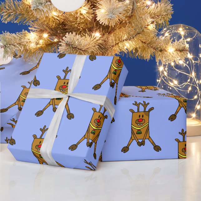 Papier Cadeau Drôle Rindeer Dessin Enfants (Vacances)