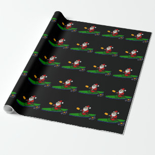 Papier Cadeau Drôle Santa Claus Kayaking Cartoon de Noël