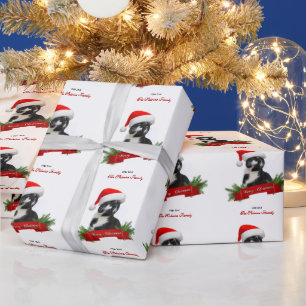 Papier Cadeau Drôle Sarcastique Chat Santas Casquette Noël