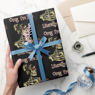 Papier Cadeau Drôle Skeleton Boire Je suis littéralement Dead Co