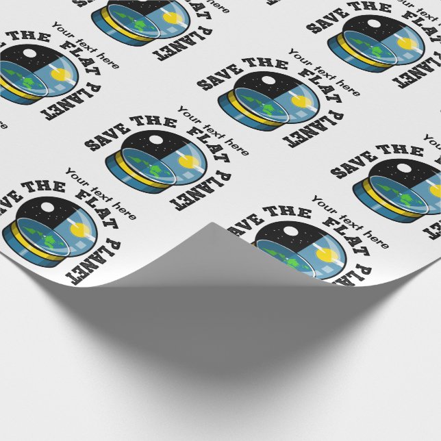 Papier Cadeau Drôle Terre plate (Coin)
