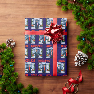 Papier Cadeau Drôle Trump Daddys Accueil Cadeau Bleu