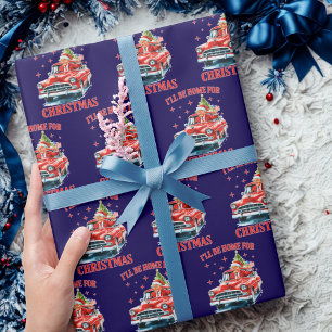 Papier Cadeau Drôle Trump Je serai à la maison pour Noël