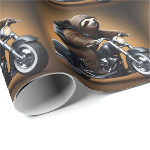 Papier Cadeau Drôle Vélo De Fente Sur Moto,