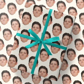 Papier Cadeau Drôle Visage ou animal de compagnie Photo Ecru Pap
