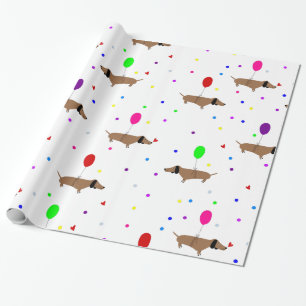 Papier Cadeau drôles chiens vierges ballons dachshund