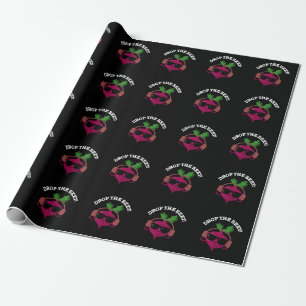 Papier Cadeau Drop La Beet Funny Musique Veggie Pun Dark BG
