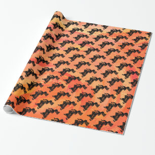 Papier Cadeau Drum Orange New York Boogie Nights