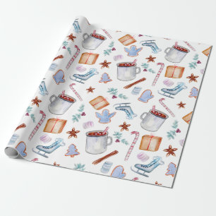 Papier Cadeau Du cacao sucré, Des Épices de Noël, Des canettes, 
