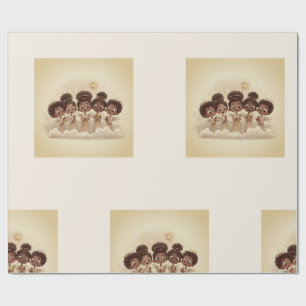 Papier cadeau du chœur de Noël Black Girl Angel 2