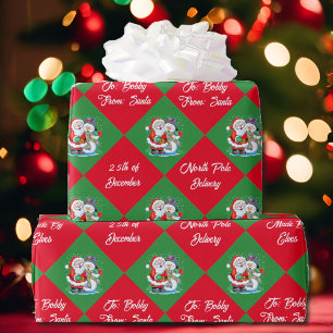 Papier Cadeau Du Père Noël Personnalisez le nom
