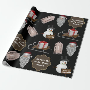 Papier Cadeau Du Pôle Nord Père Noël Personnalisé