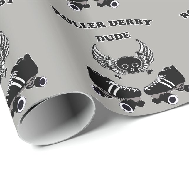 Papier Cadeau Dude de Roller Derby (Coin rond)