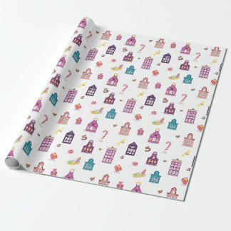 Papier Cadeau Dutch St. Nicholas Day Fritklaas Holiday, Houses
